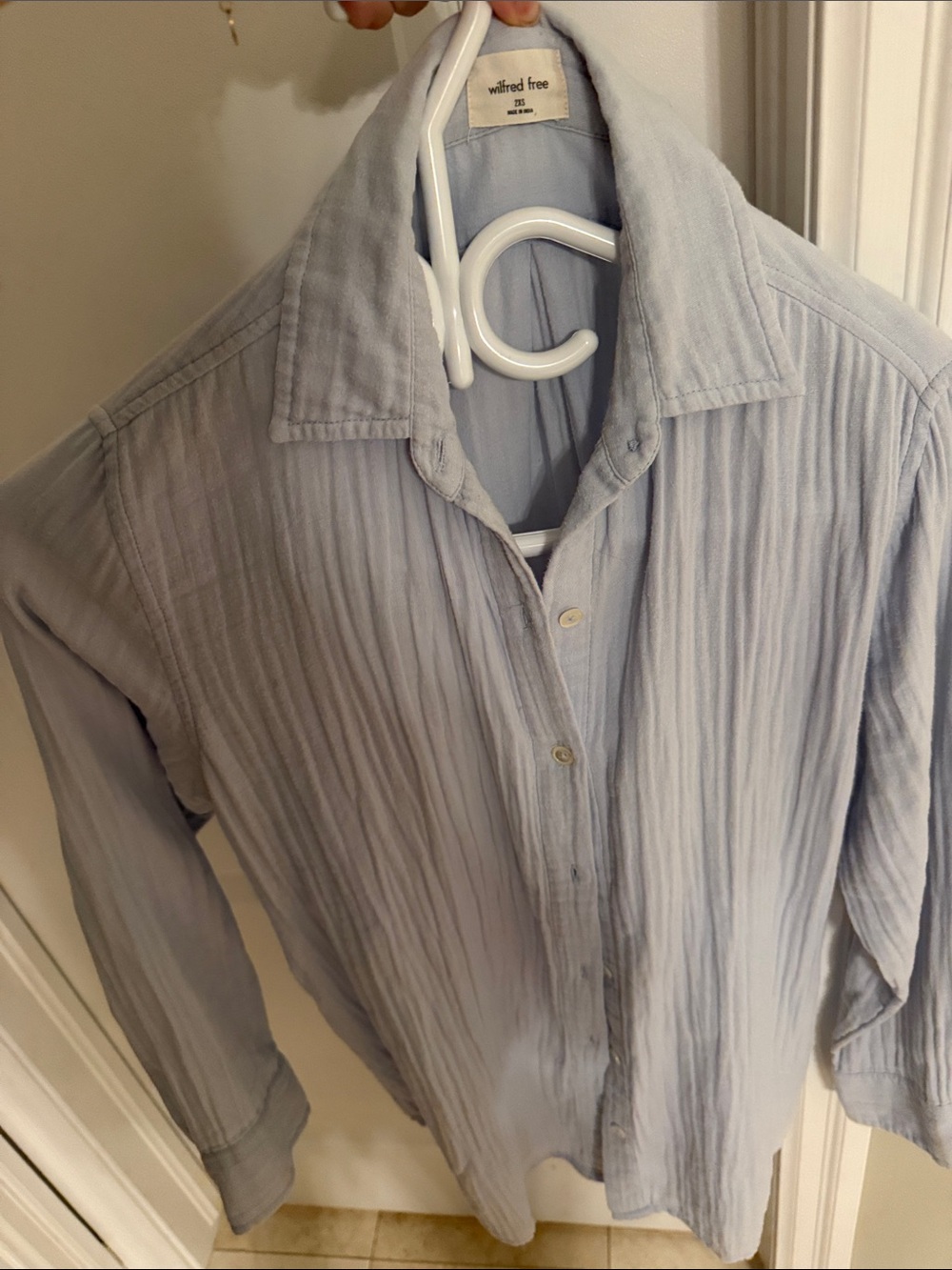 Wilfred Pale Blue Casual Button-Down Shirt